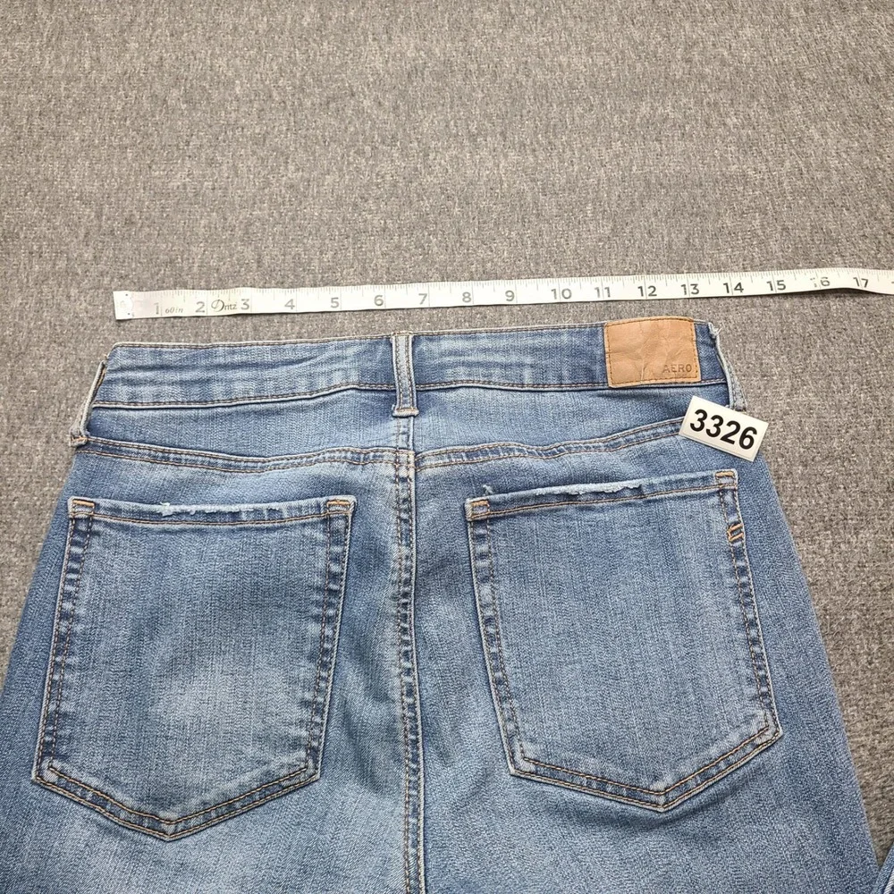 Aeropostale Skinny Jeans Womens‎ 4 Blue Excellent Distressed Super High Rise